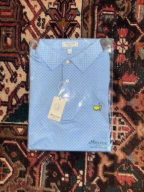 Masters Light Blue Short Sleeve Button-Down Polo. Peter Millar